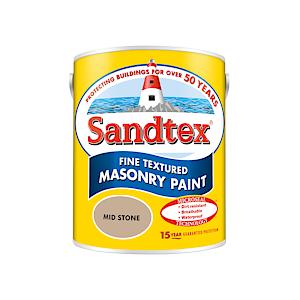 SANDTEX MICROSEAL FINE TEXTD MID STONE MASONRY PAINT 5 LITRE