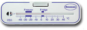 Brannan Horizontal fridge or freezer thermometers – standard design