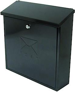Burg-Wachter  Black Contemporary Mounted Galvanised Steel Lockable Post Box