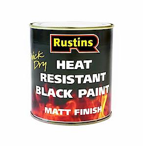 Rustins Hrmb250 Quick Dry Blackpaint, Heat Resistant Black Paint 250Ml
