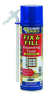 Everbuild Fix & Fill Quick Setting | Expansion Foam in a Aersol | Hole and gap Filling Foam | 10 x 750ml (Copy)