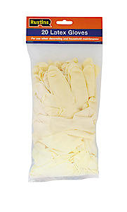 Rustins Gloves Latex Gloves (Pack Of 20), Cream/White