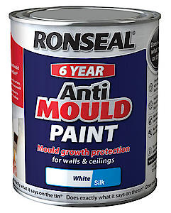 Ronseal Ampws750 Anti Mould Paint White Silk 750Ml (Packaging May Vary)