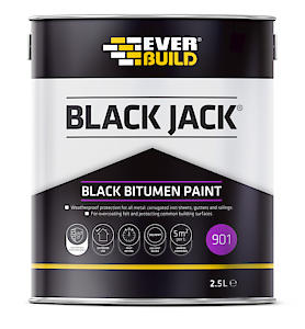 Everbuild Black Jack 901 Bitumen Paint | Solvent Based | Black | 2.5 Litre
