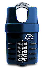 Squire Heavy Duty Padlock (Cp60Cs) - Closed Shackle - 5 Wheel Combination (Blue, 60 Mm)