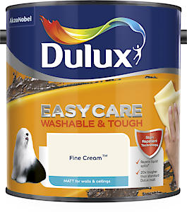 Dulux Easycare  Matt Emulsion Paint For Walls And Ceilings - Fine Cream  2.5L
