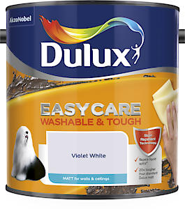 Dulux Easycare  Matt Emulsion Paint For Walls And Ceilings - Violet White 2.5L