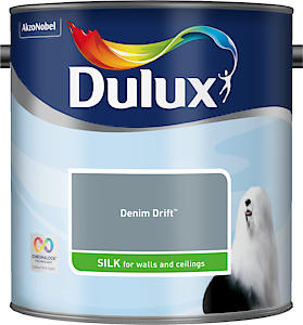 Dulux Walls & Ceilings Silk Emulsion Paint, Denim Drift, 2.5 Litres