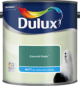 Dulux Walls & Ceilings Matt Emulsion Paint, Emerald Glade, 2.5 Litres
