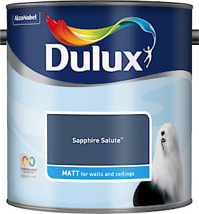 Dulux Walls & Ceilings Matt Emulsion Paint, Sapphire Salute, 2.5 Litres