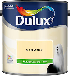 Dulux Walls & Ceilings Silk Emulsion Paint, Vanilla Sundae, 2.5 Litres