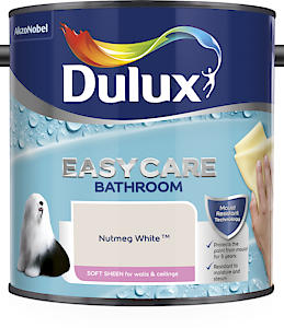 Dulux Easycare Bathroom Soft Sheen Emulsion Paint For Walls And Ceilings - Nutmeg White 2.5L