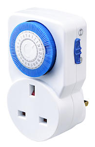 Masterplug Tms24-Mp Energy Saving Daily Mechanical Segment Timer Plug, White | 3 Pack