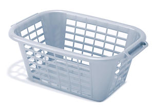 Addis Eco Plastic Large Rectangular Laundry Washing Basket, 40L, Light Grey