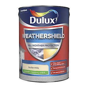 Dulux Weathershield Smooth Masonry Paint - Buttermilk - 5L