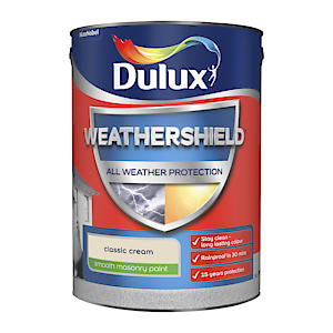 Dulux Weathershield Smooth Masonry Paint - Classic Cream - 5L