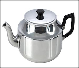 Polished Aluminium Teapot, 6 Cup / 1 Litre Capacity, Gift-Boxed With Drip-Free Spout