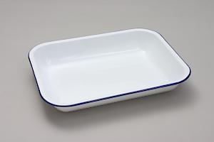 Genware 61031 Falcon Housewares Enamel Bake Pan, 31Cm X 25Cm X 5Cm, White