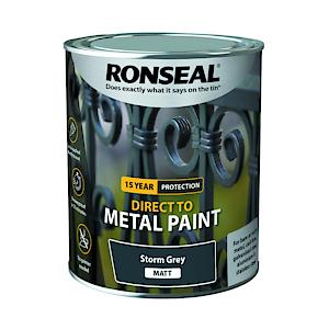 Ronseal Direct To Metal Paint Storm Grey Matt 750Ml