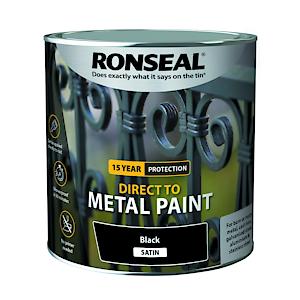 Ronseal Direct To Metal Paint Black Satin 2.5L