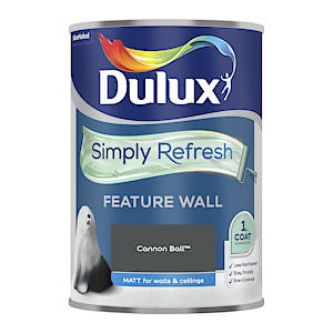 Dulux Simply Refresh Feature Wall Matt Emulsion Paint, 5569239, Cannon Ball - 1.25 L