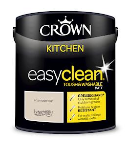 Crown 2.5L Easyclean Kitchen Matt Emulsion Multi Surface Paint – Afternoon Tea