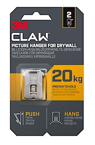 3M Claw Plasterboard Picture Hanging Wall Hooks | 2 Pack | Upto 20kg.
