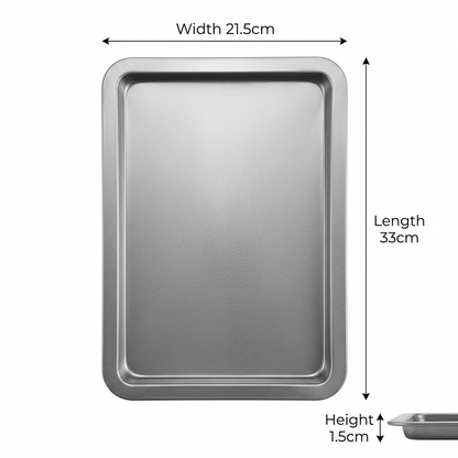 Chefs Aid Non Stick Baking Tray 33 x 21.5 x 1.5cm | 3 Pack Set
