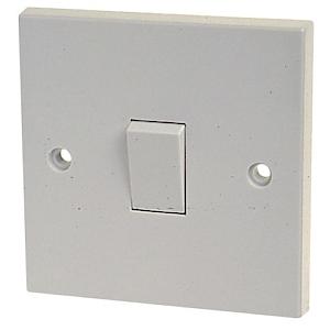 Dencon Electritcal Single Gang Light Switch | 1 Gang 2 Way | White Plastic 10A | 3 Pack Bundle