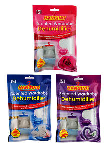 Scented Hanging Wardrobe Dehumidifier Bags | 6 Pack