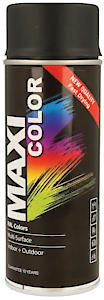 MAXI COLOR Quick Drying Spray Paint Gloss Jet Black 2x400ml