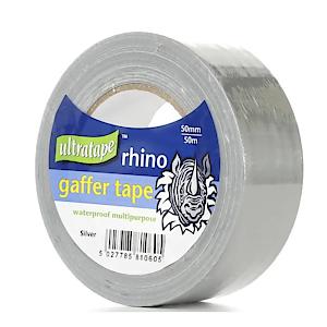 Rhino Super Strong gaffer tape | 50mm X 50M Silver Cloth Gaffer Tape