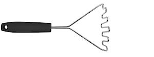 Fackelmann Initial Wire Potato Masher Stainless Steel With Pp Plastic Handle, 25Cm, Black