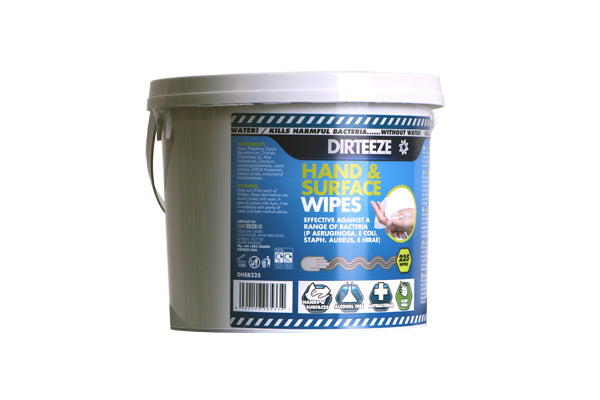 Dirteeze Hand & Surface Wipes Bucket 225's