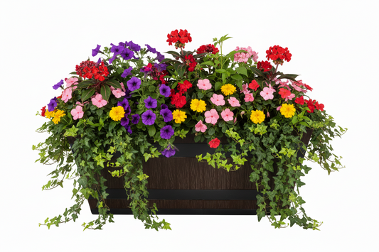 Fixtures Barrel Design Dark Brown Large Trough L50cm x W25.5cm x H19.5cm