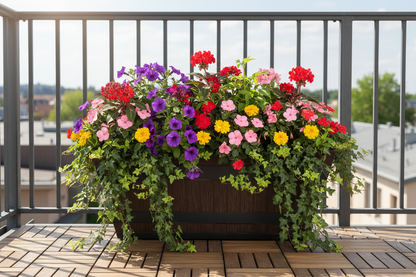 Fixtures Barrel Design Dark Brown Large Trough L50cm x W25.5cm x H19.5cm