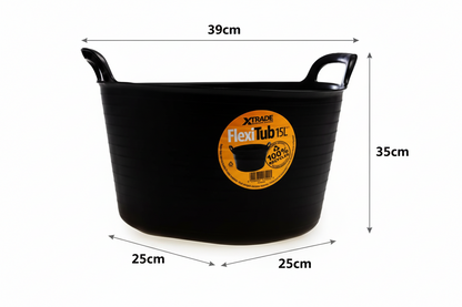 X-Trade Flexi-Tub 15L Black | Recyclable | 1 x 15L
