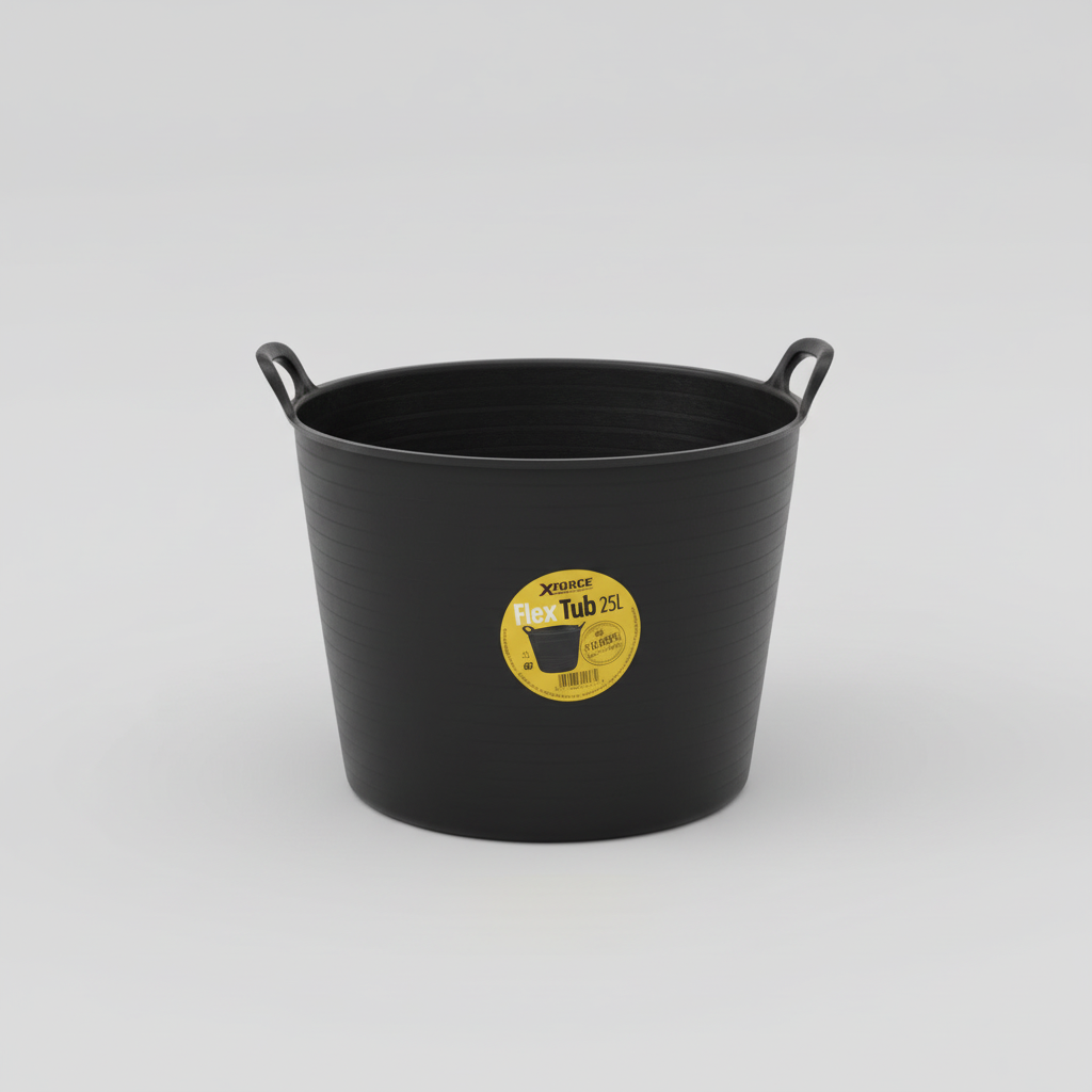 Xtrade Flexitub Black 25L Recycled | Building Site | Garden Clearing | Stables