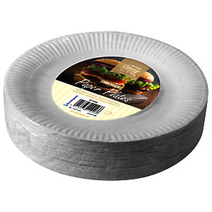 Kingfisher Kcp1009 White Disposable Paper Plates 9" Pack Of 100
