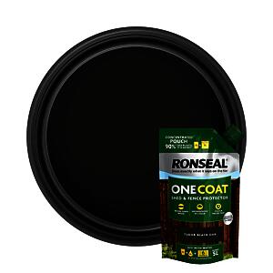 Ronseal One Coat Shed & Fence Pouch Tudor Black 950ml Concentrate