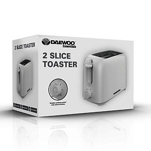 Daewoo Essentials 2 Slice Toaster |  White | 700W