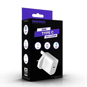 20W Type C White Wall Charger