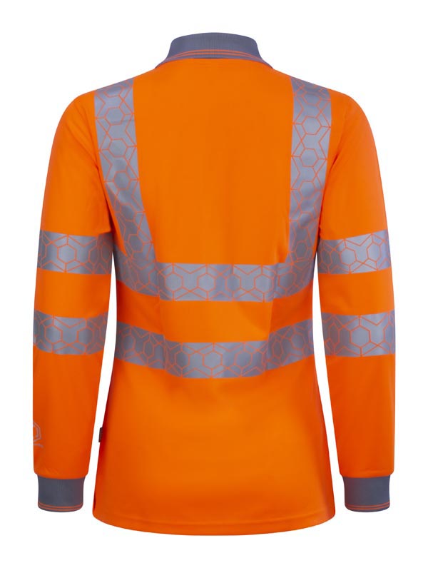 Ewear Recyclable Womens Hi Vis L/S Polo Shirt Or  ALL SIZES