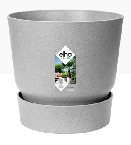 Elho Greenville Round Pot & Base LIVING CONCRETE 20cm