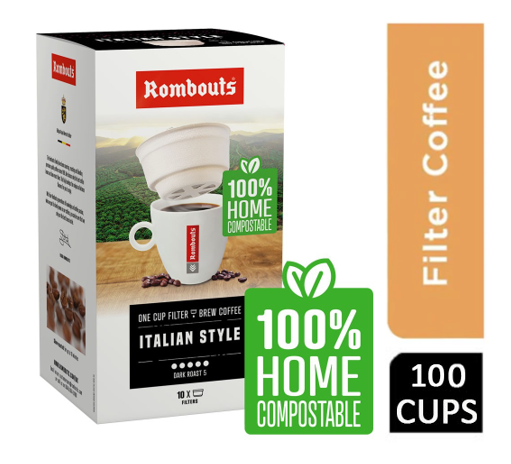 Rombouts Italian Roasted Original 1 Cup Filters 10's
