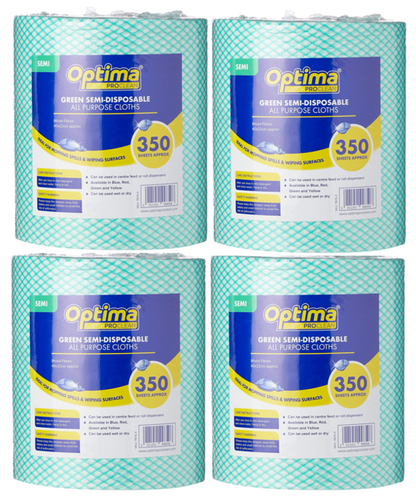 Ramon Hygiene Optima All Purpose, Non Woven Cloth Roll 350 Sheet {Green} - UK BUSINESS SUPPLIES