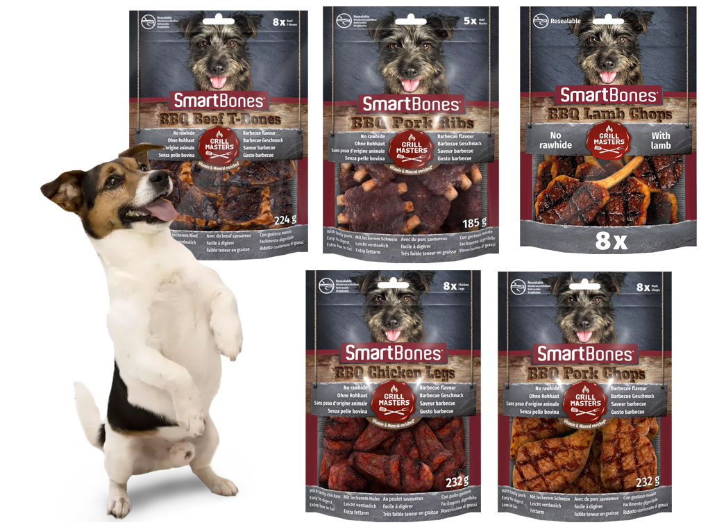 SmartBones Grill Master 37 x  Full Sized BBQ Treats {Mixed Variety 5 Pack}