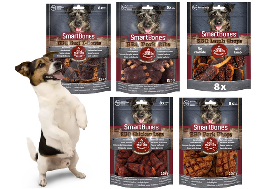 SmartBones Grill Master 37 x  Full Sized BBQ Treats {Mixed Variety 5 Pack}