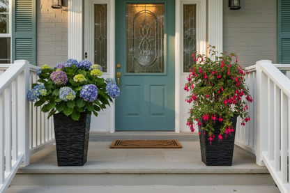 Fixtures Glaze Wave High Gloss LARGE Planter {Black} Indoor or Outdoor