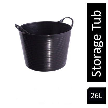 Red Gorilla {Tubtrug} Black Recycled Tub Medium 26 Litre - UK BUSINESS SUPPLIES